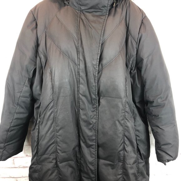 Marc New York Women's Plus 2XL Brown Long Down Feather Faux Fur Puffer Jacket - Picture 5 of 10